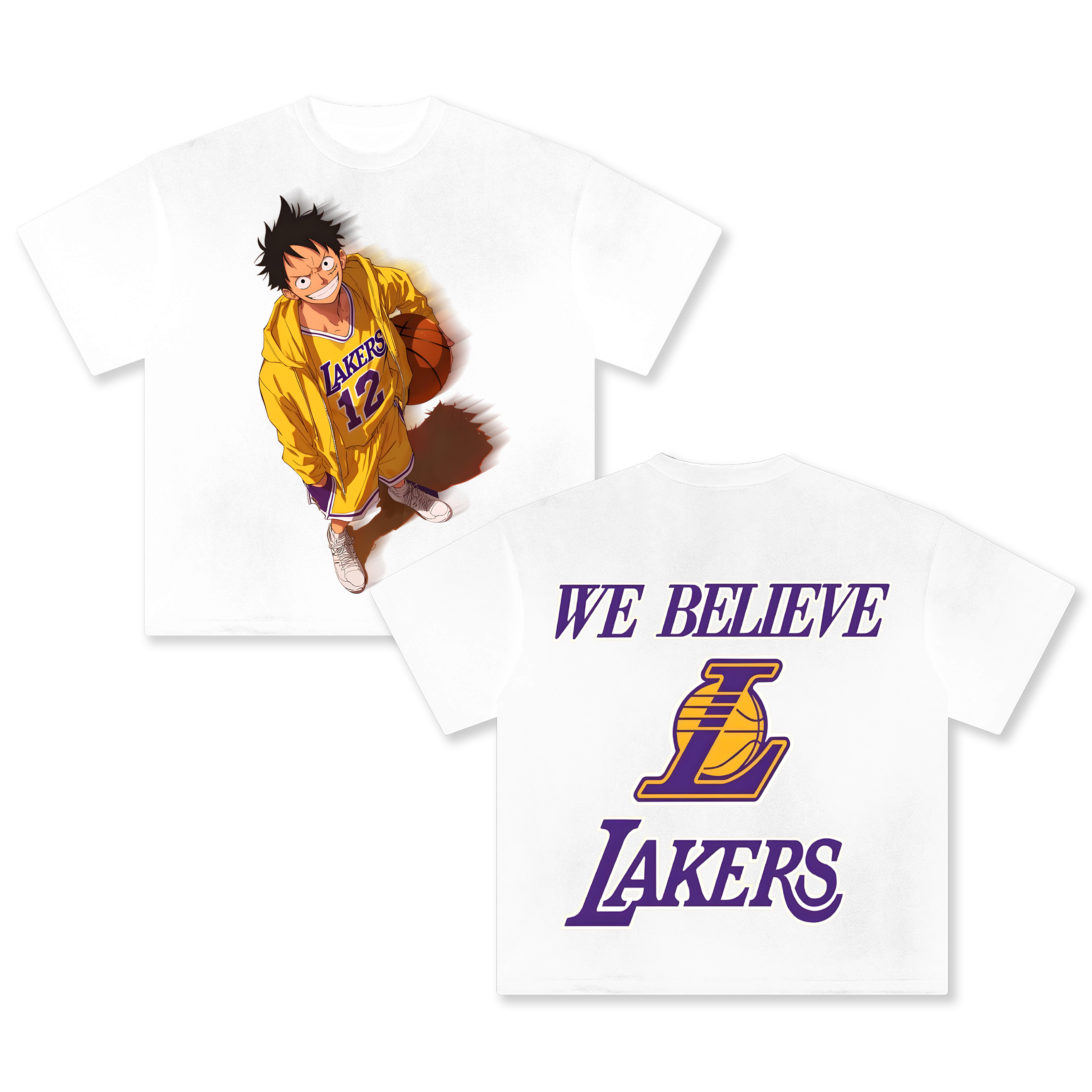 Unisex Vintage Tee丨 Lakers X One Piece Tee