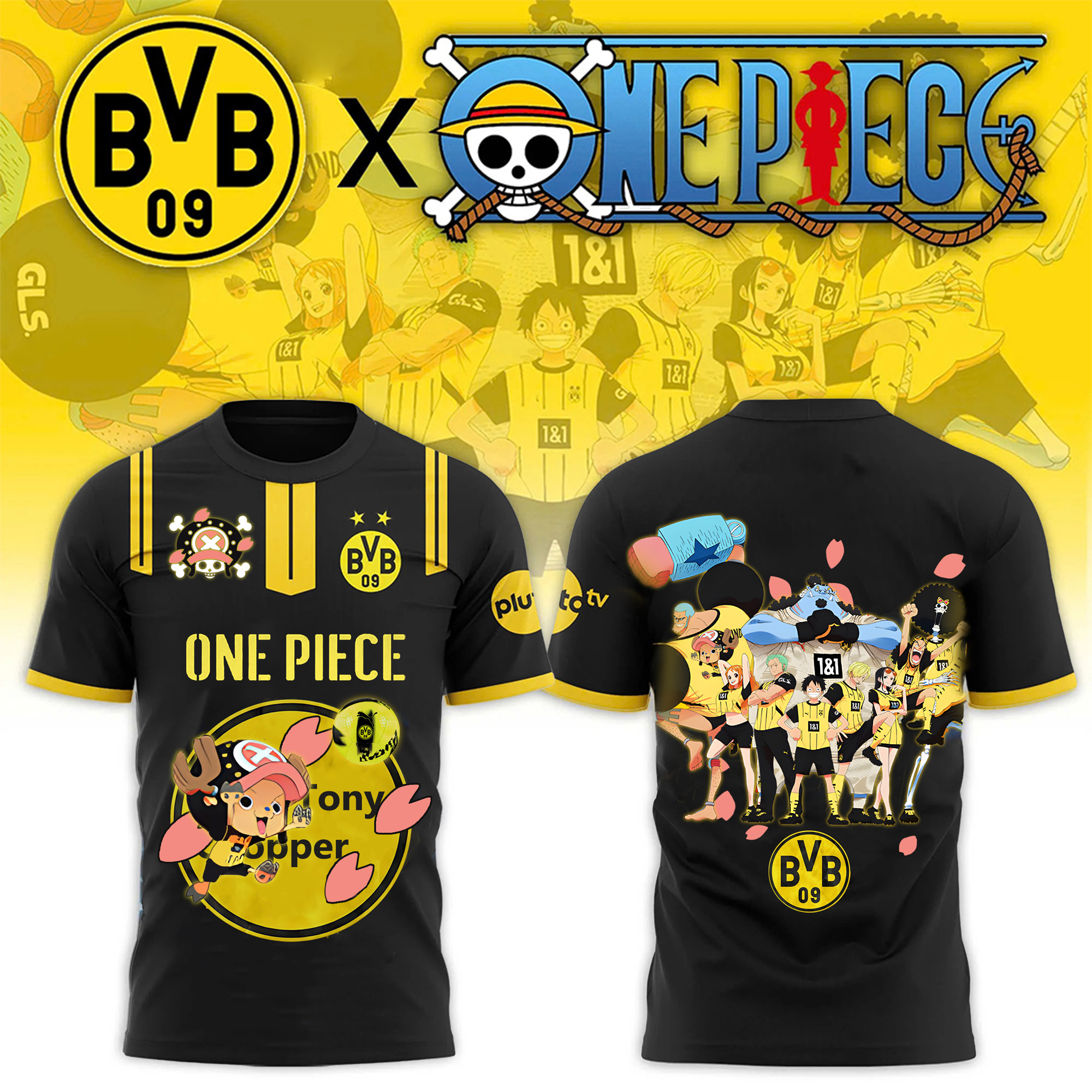 Unisex Vintage T-shirt | Borussia Dortmund x One Piece