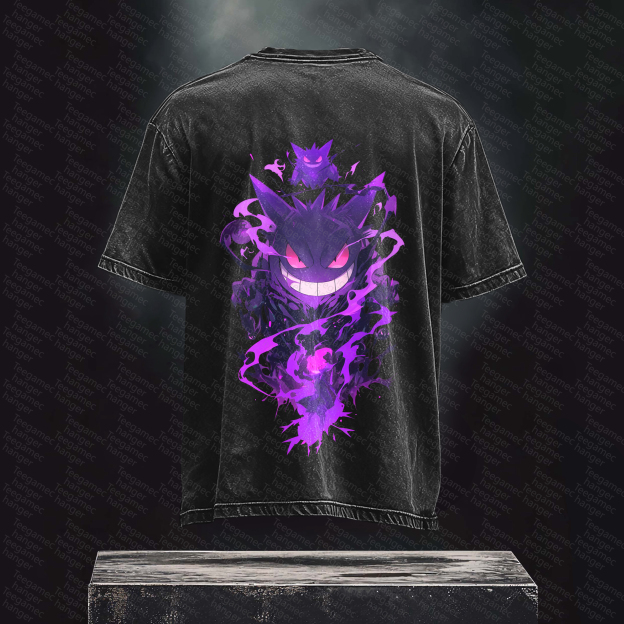 Unisex High Quality Inspired Vintage Washed 3D Direct Injection T-Shirt