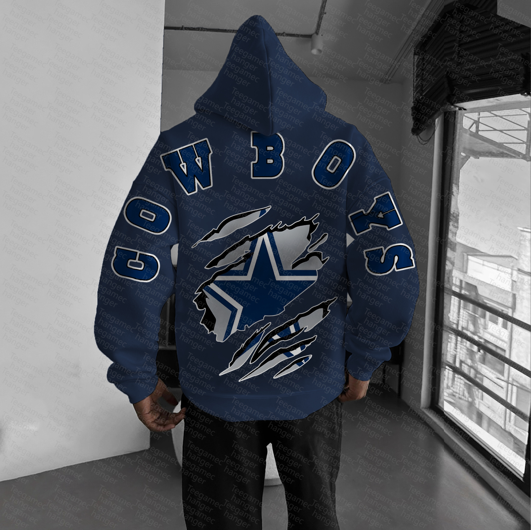 Unisex "NFL" Graphic Streetwear Vintage Plush Hoodie