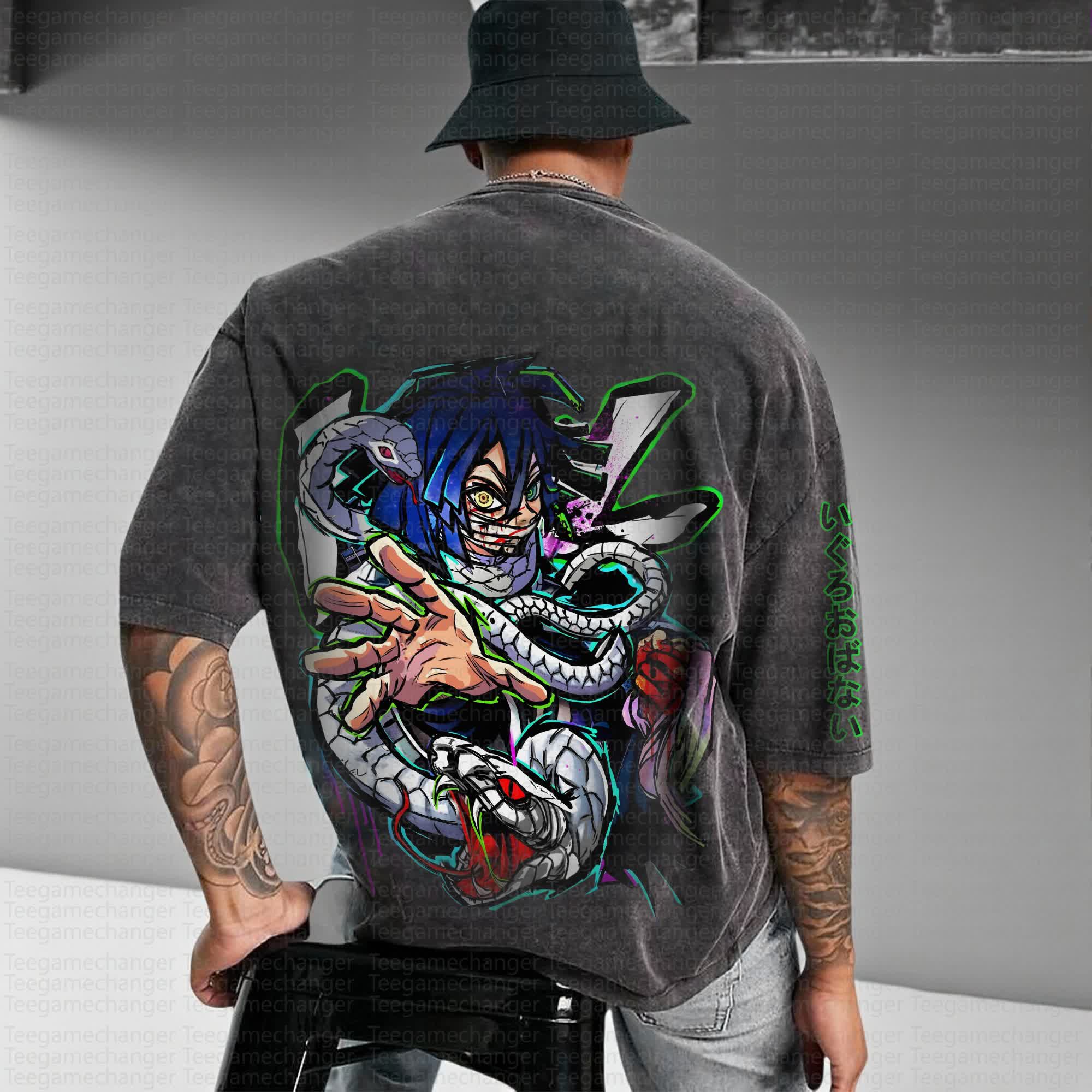 Unisex Anime Inspired Vintage Washed T-Shirt丨Demon Slayer