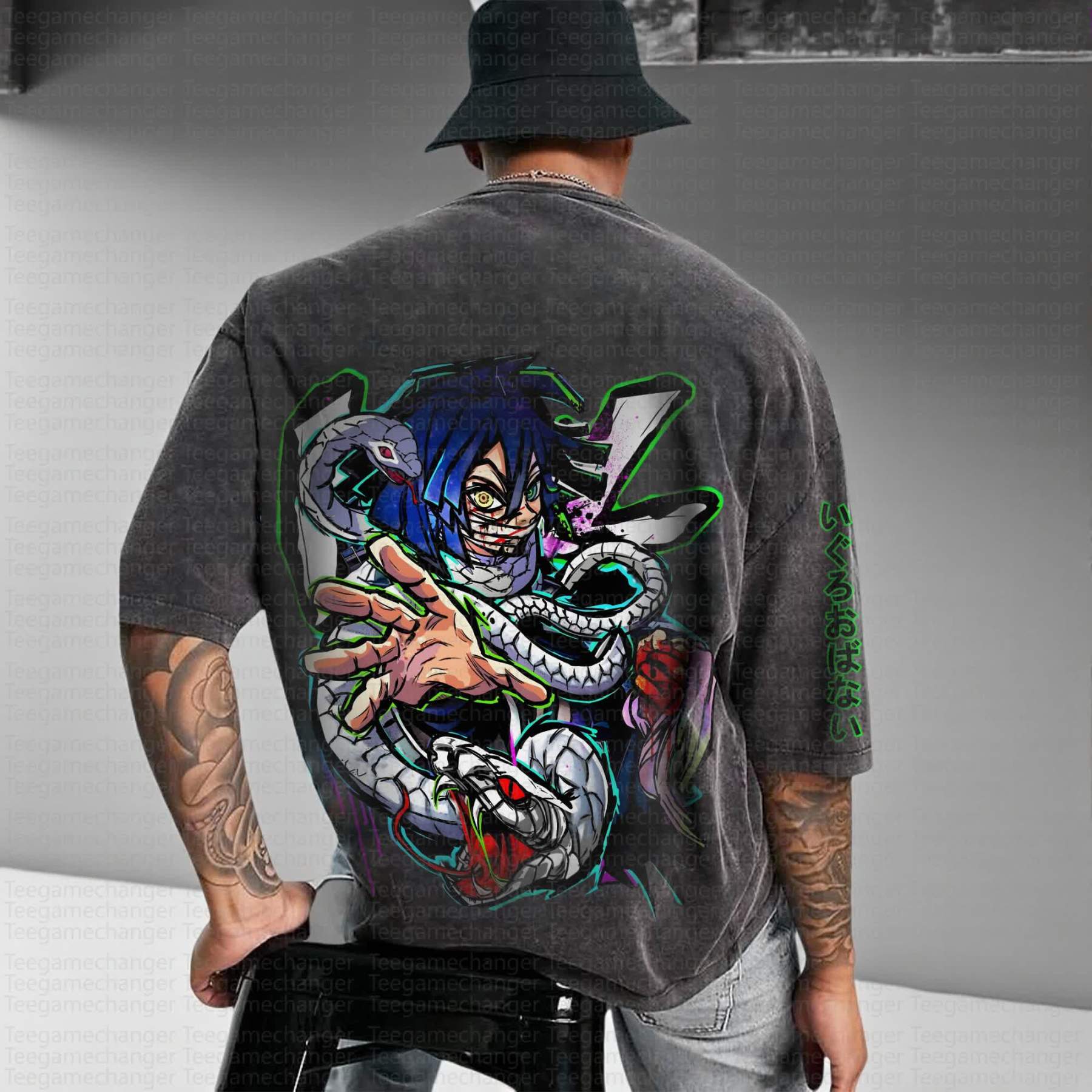 Unisex Anime Inspired Vintage T-Shirt丨Demon Slayer X Pokémon