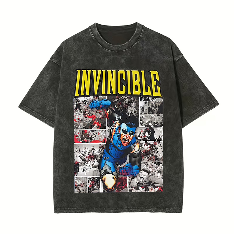 Invincible Printed Unisex Washed T-Shirt