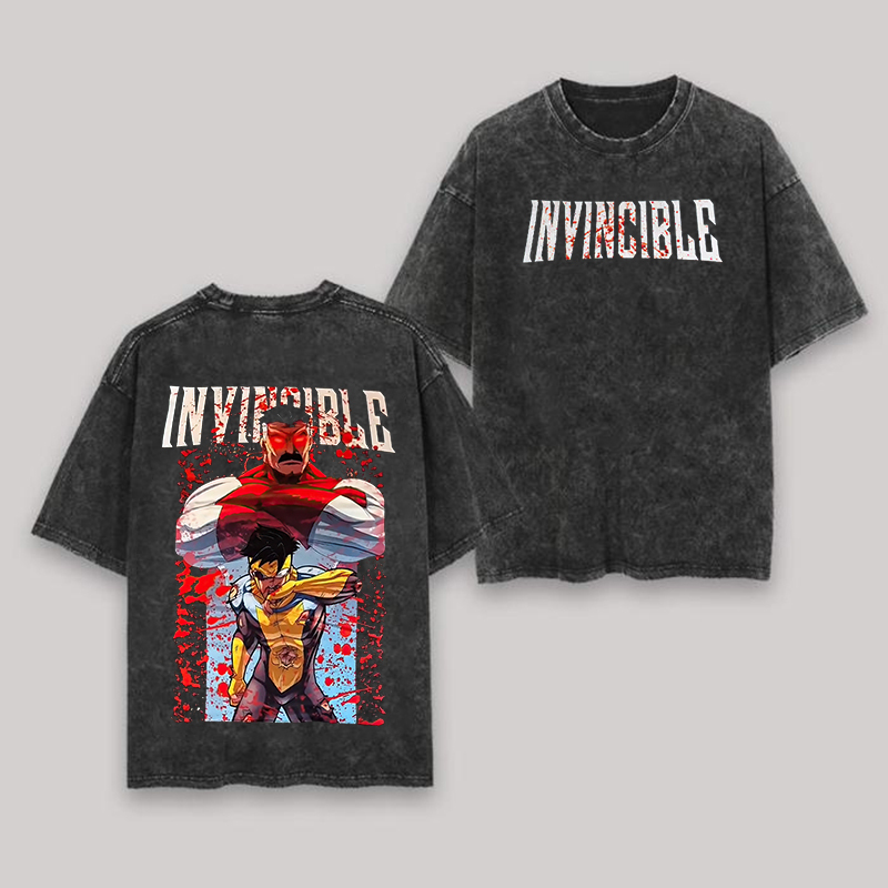 Invincible Printed Unisex Washed T-Shirt