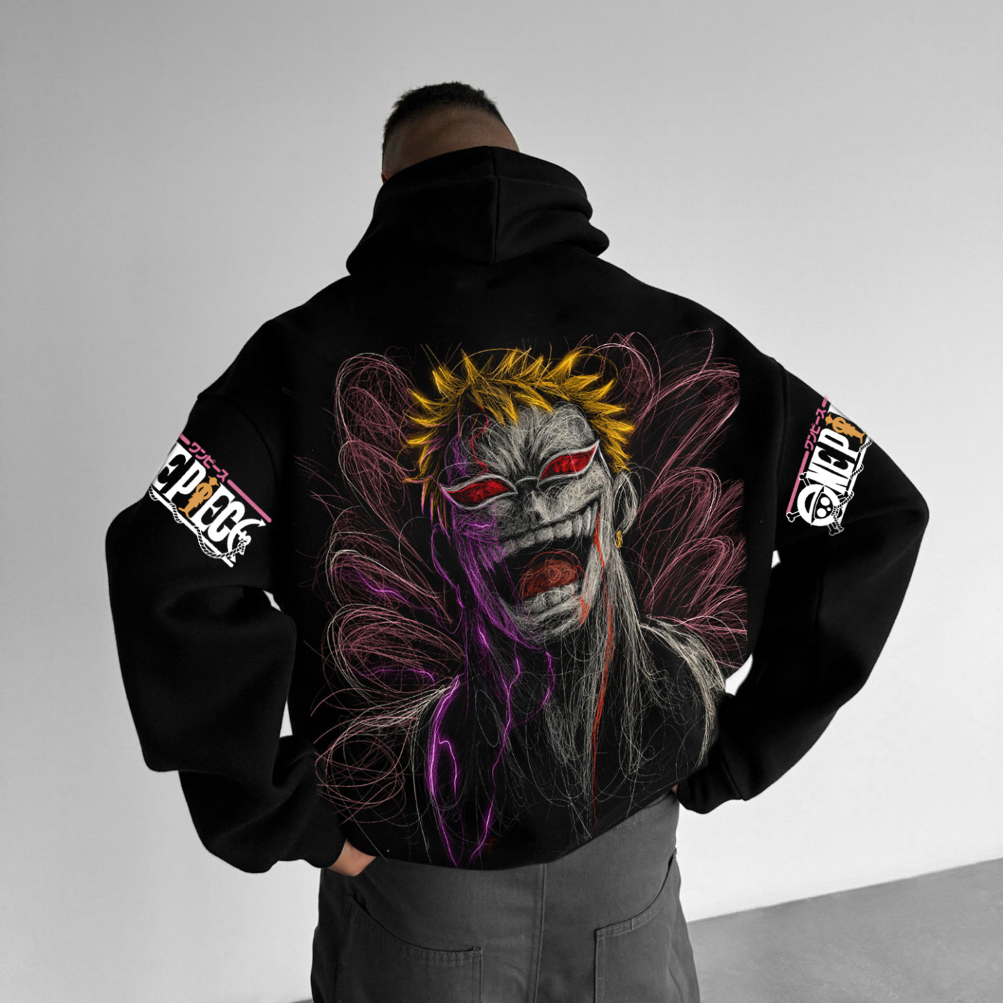 Casual Anime Print Design Hoodie