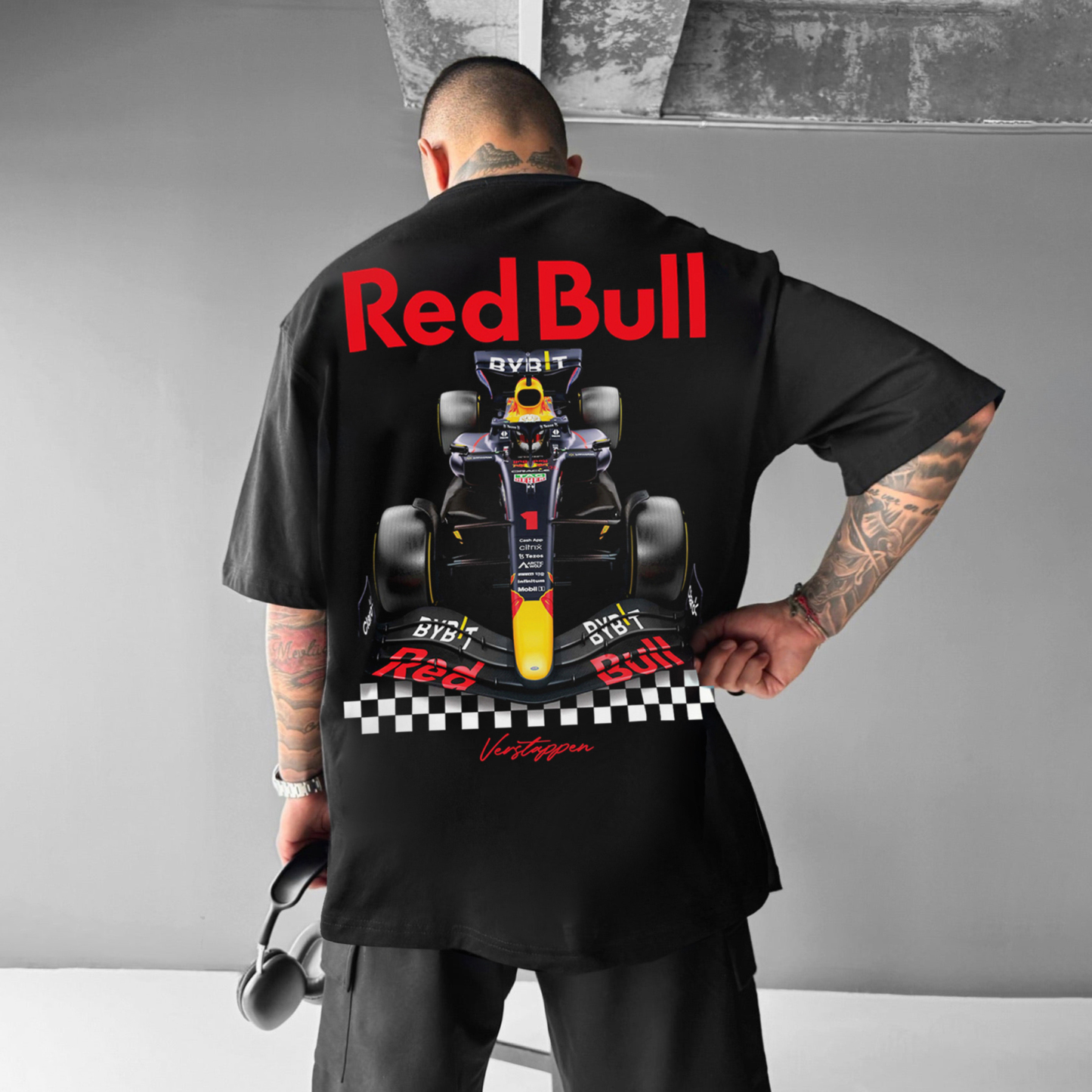 Unisex Casual Racing Print T-shirt