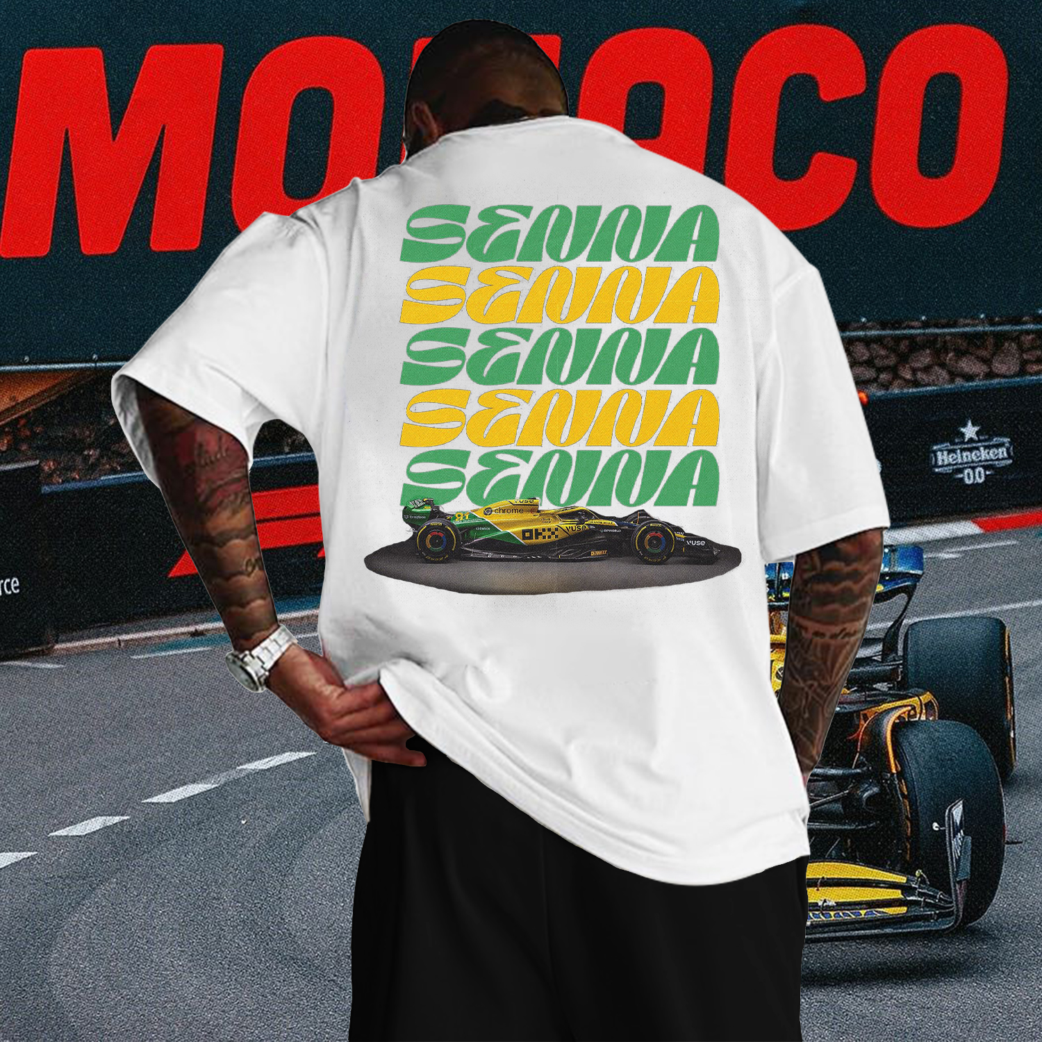 Cool Letter Racing Printed T-shirt
