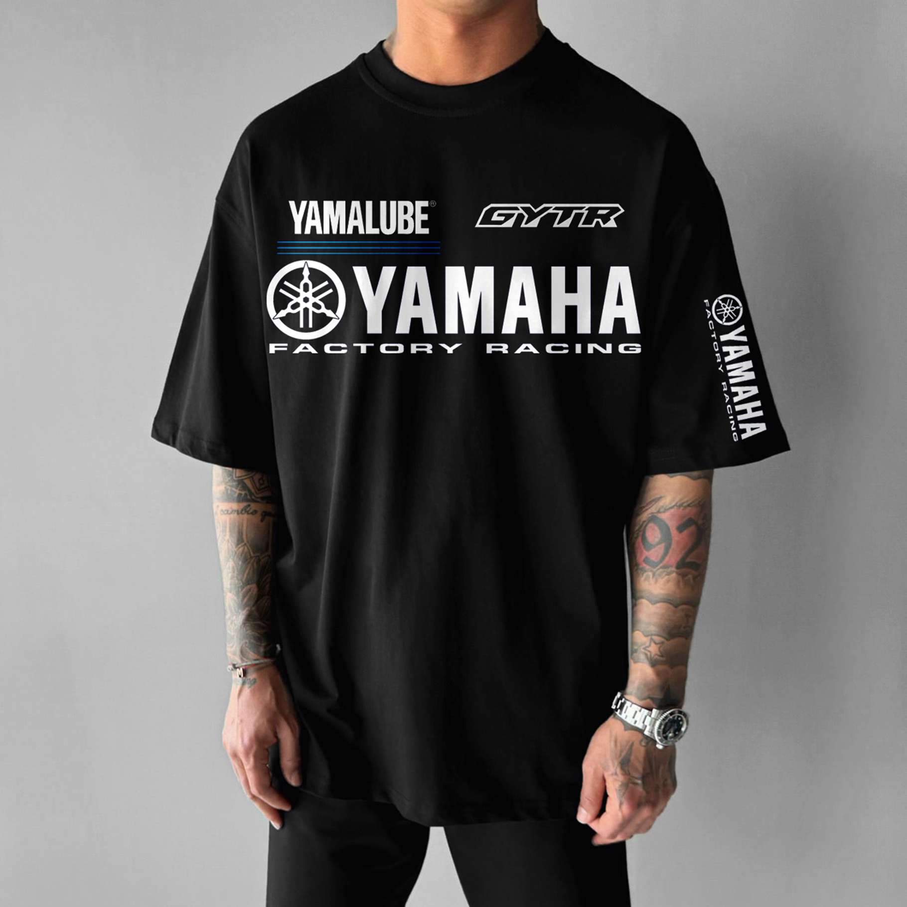 Unisex Casual Oversized Racing Print T-Shirt