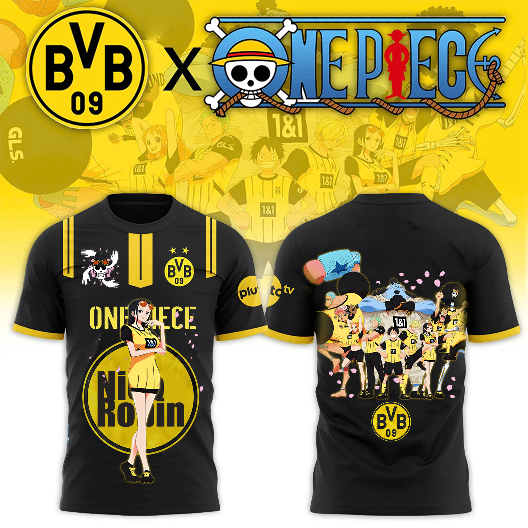 Unisex Vintage T-shirt | Borussia Dortmund x One Piece