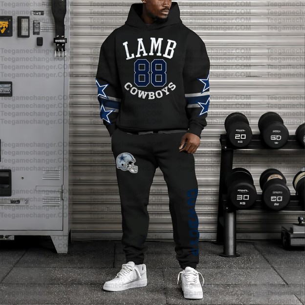(Plus Velvet)Dallas Cowboys 3D Printed Pullover Hoodie And Sweatpant 2pcs Tracksuits