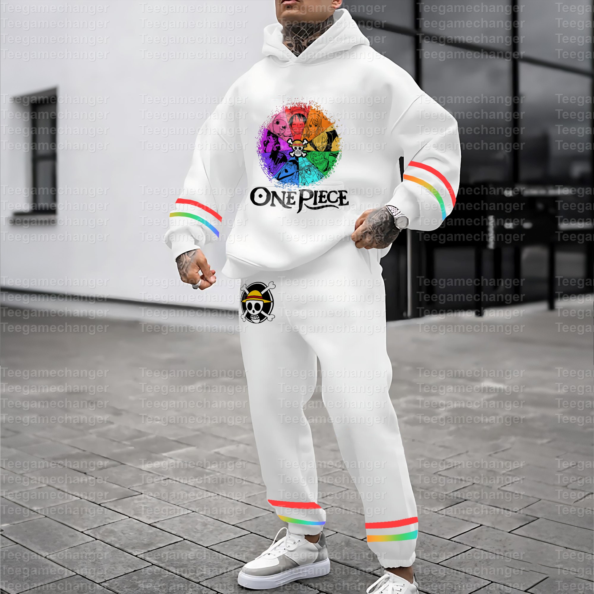 3D Printed Pullover Hoodie And Sweatpant 2pcs Tracksuits