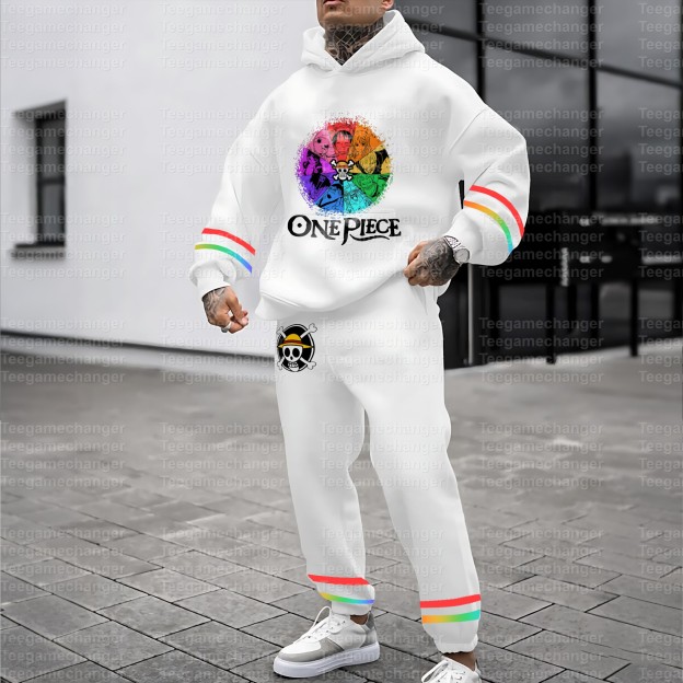 3D Printed Pullover Hoodie And Sweatpant 2pcs Tracksuits