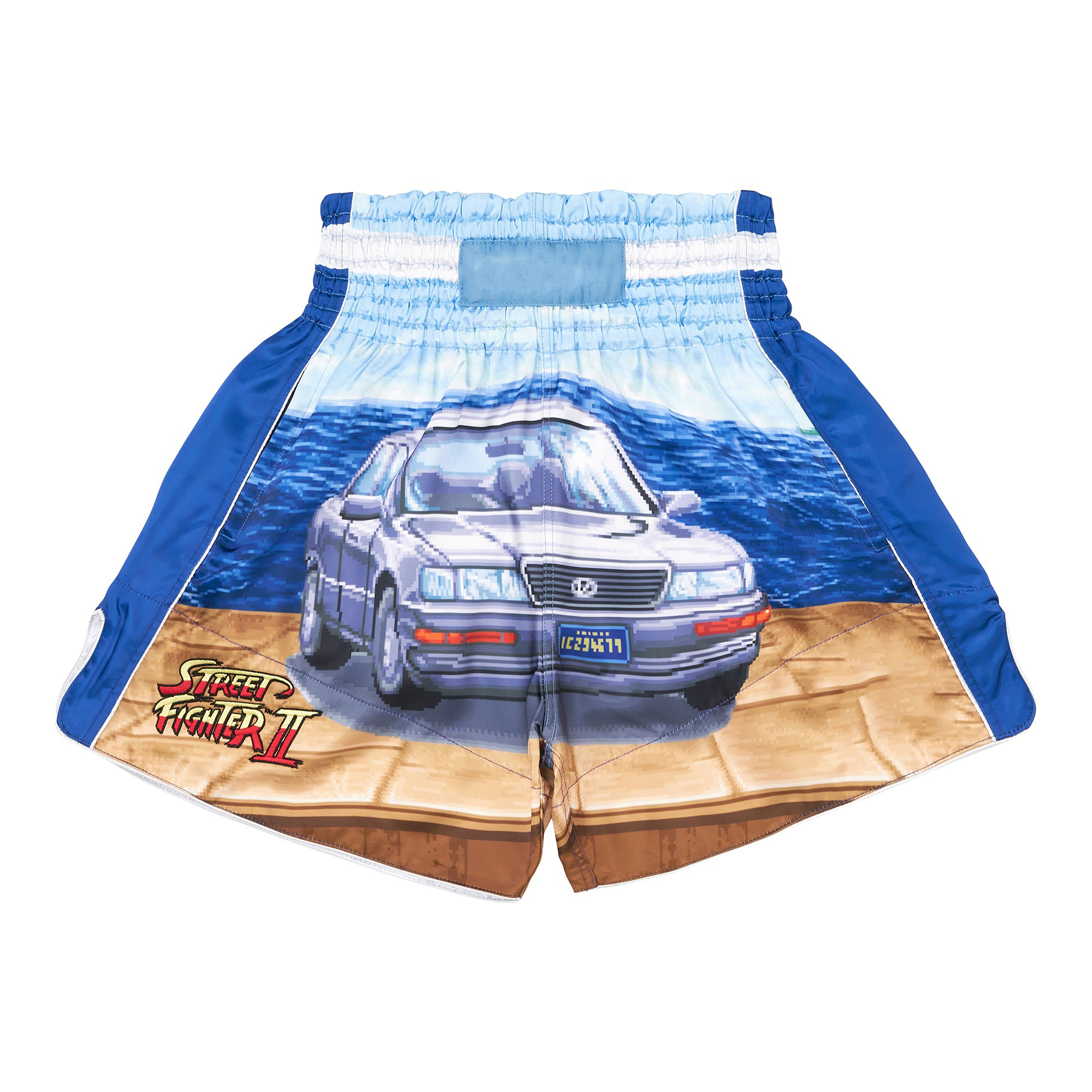 STREET FIGHTER CAR MUAY THAI SHORTS (BLUE)