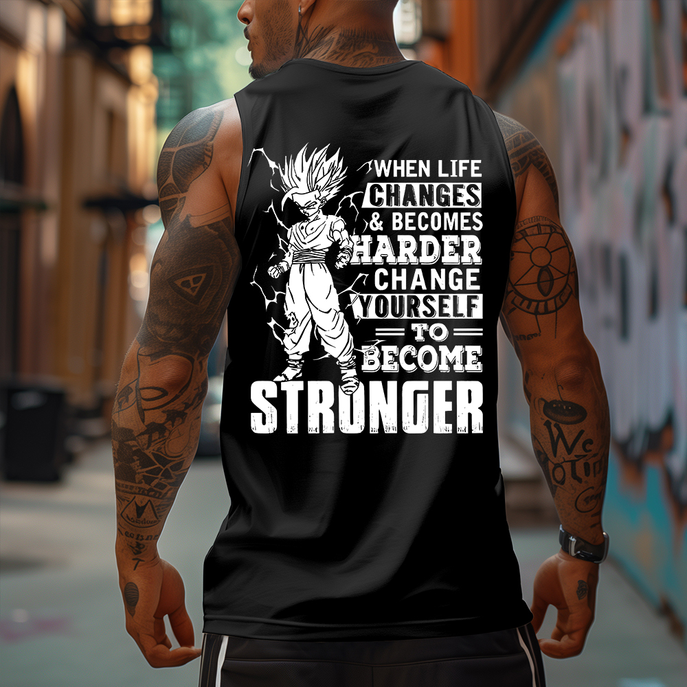 Men's Casual Anime Printed Gym Tank Top