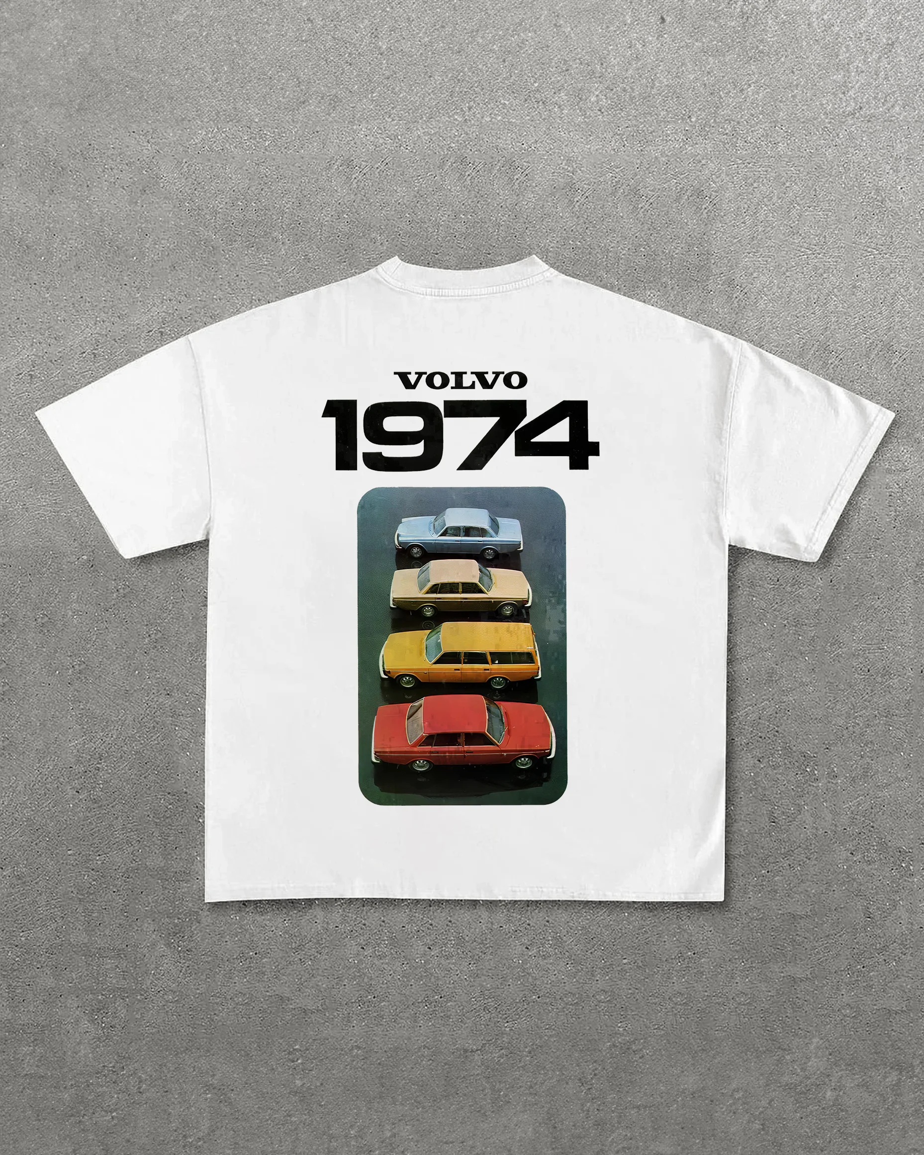 Casual Retro Street Car Printed Short Sleeve Crew Neck T-Shirt 201