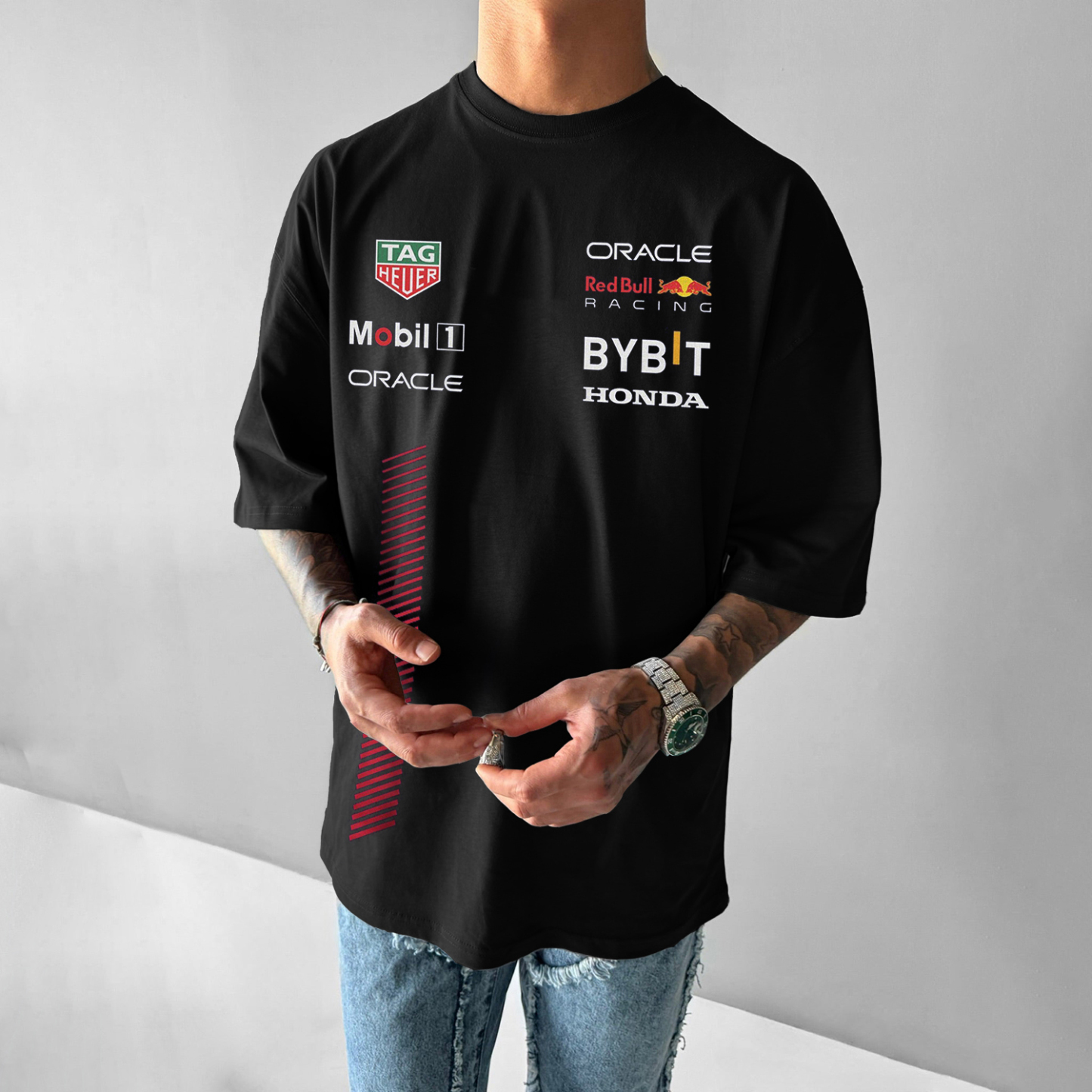 Men's Racing Team Printed Loose T-shirt