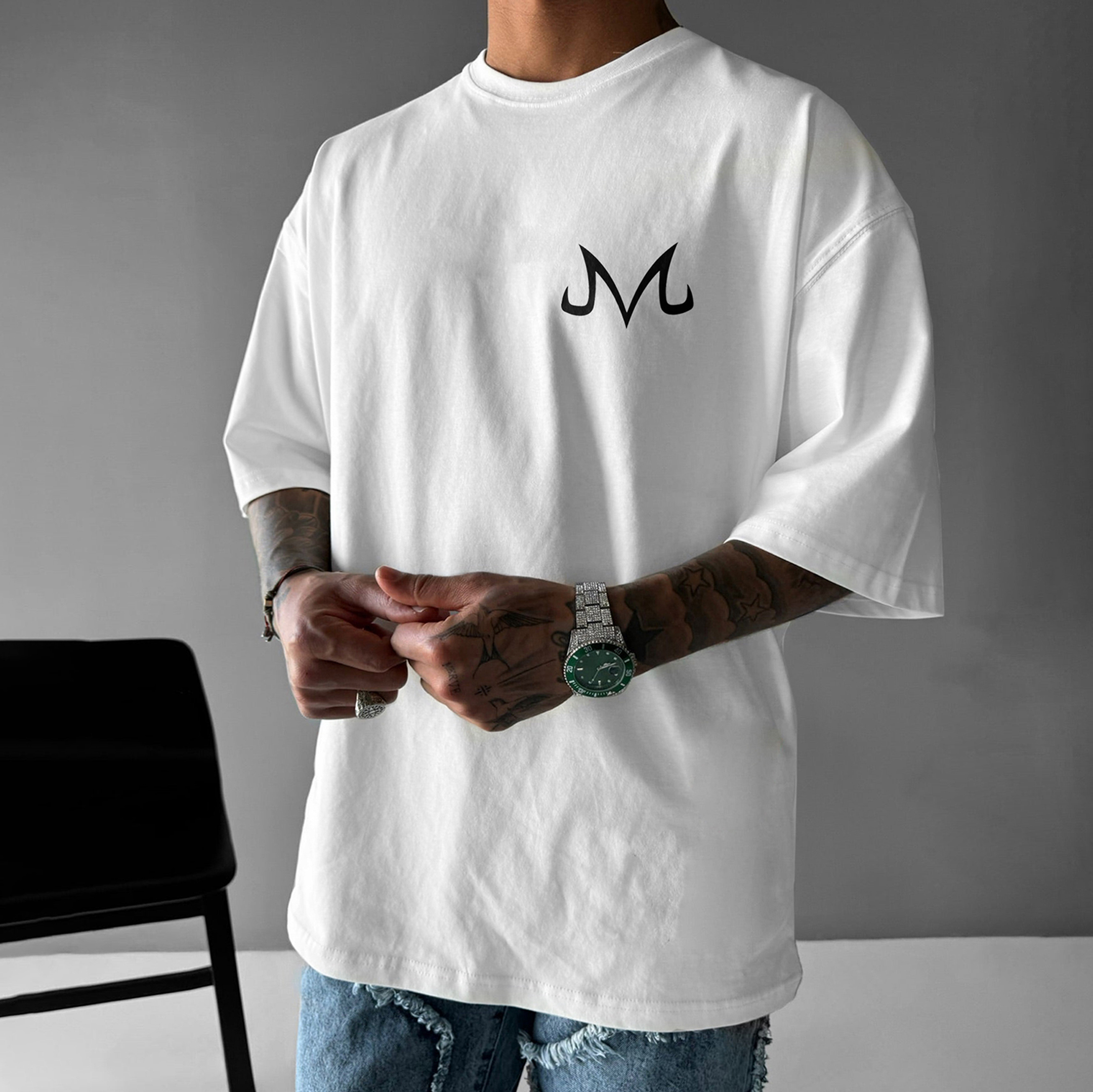 Oversized Anime Print T-shirt