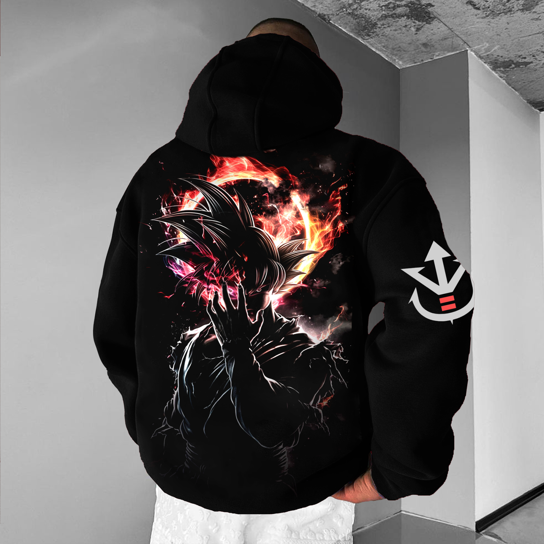 Unisex Anime Print Embroidered Casual Oversized Hoodie