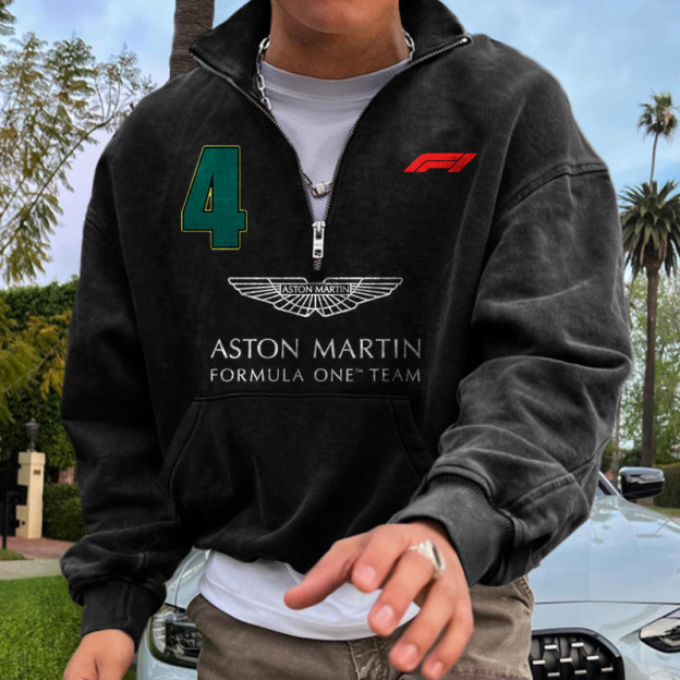 Men's Oversized Hoodie Racing Print Green