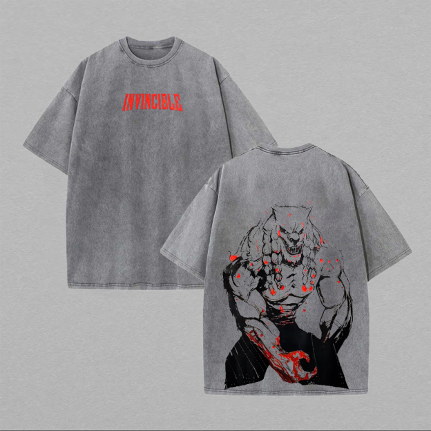 Invincible Printed Unisex Washed T-Shirt