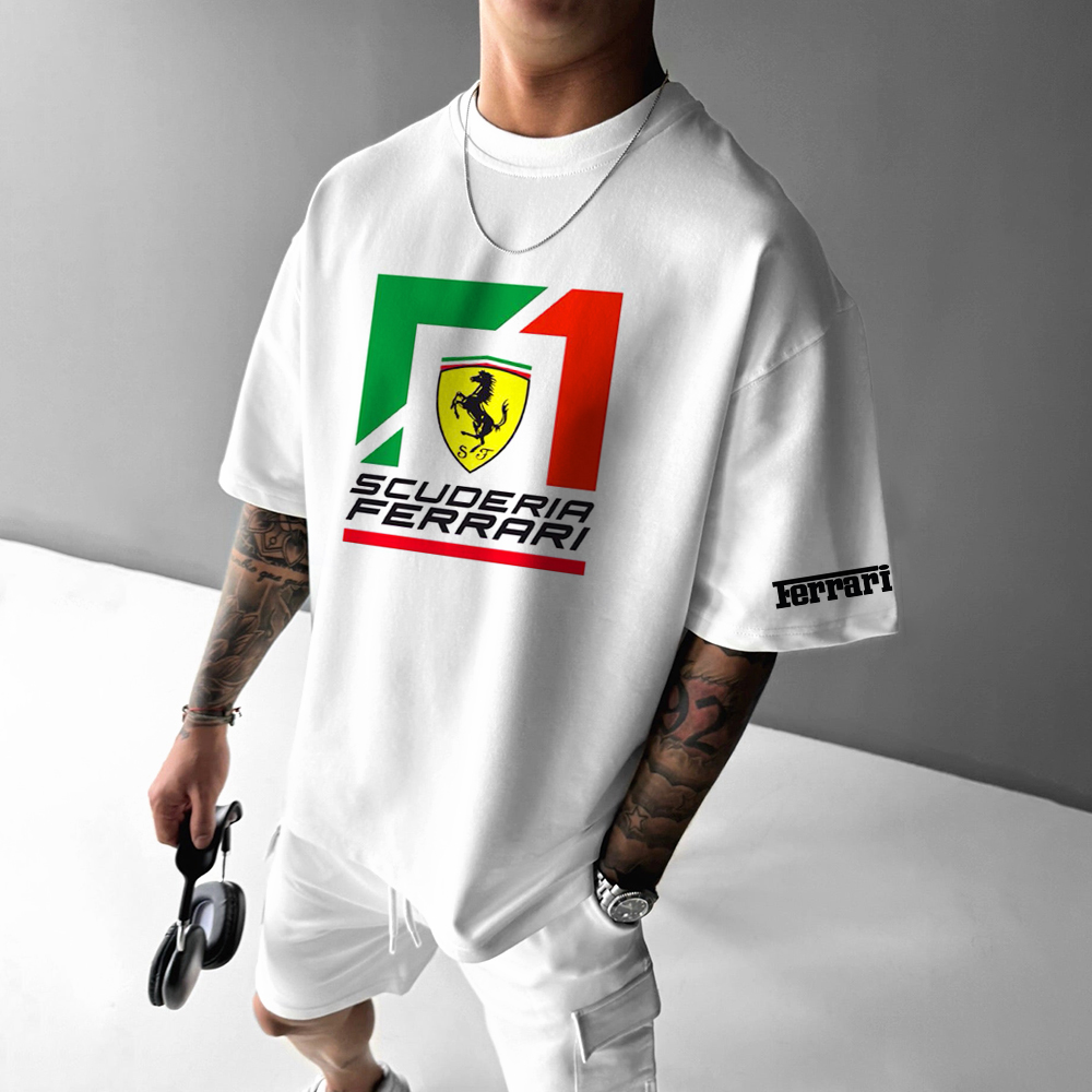 Men's Racing Print Casual Short Sleeve T-Shirt