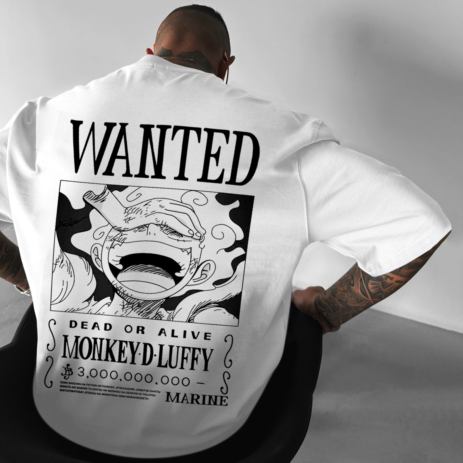 Oversized "anime Print" Wanted Monkey.D.Tee