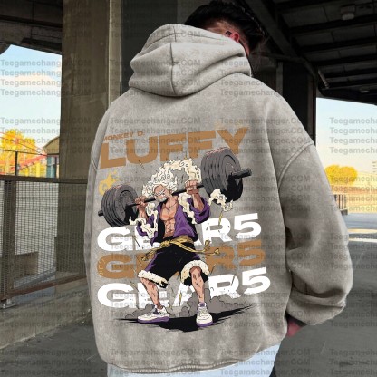 Vintage 3D Direct Inkjet Printed Washed Unisex Plush Hoodie