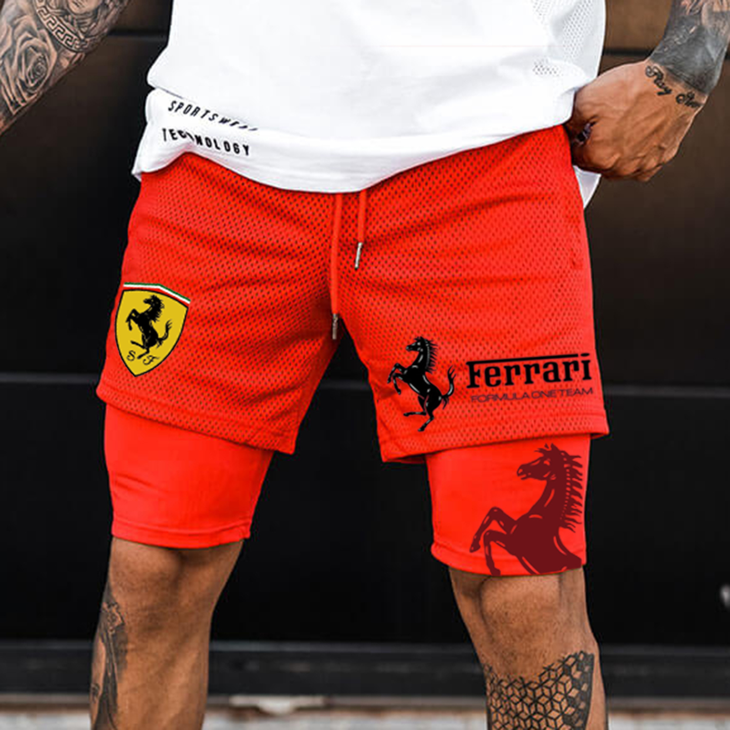 Men's Racing Print Colorblock T-Shirt