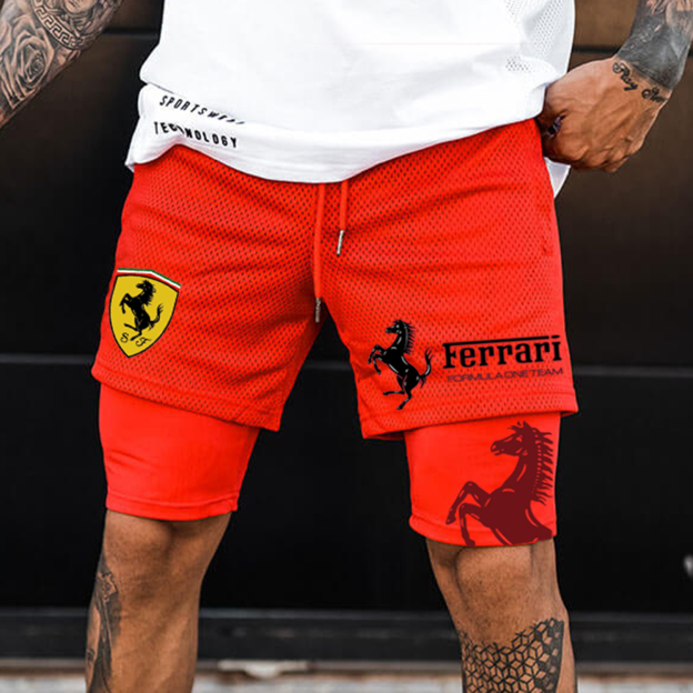 Men's Racing Print Colorblock T-Shirt