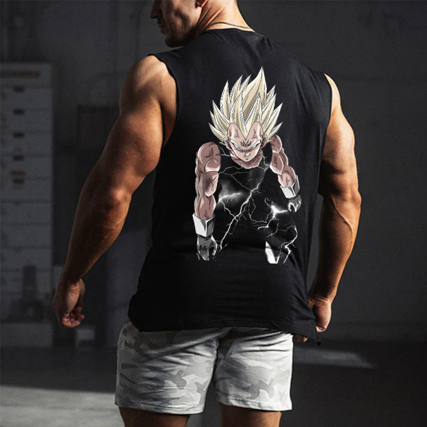Unisex Oversized DB Anime Vegeta Printed Tank Top