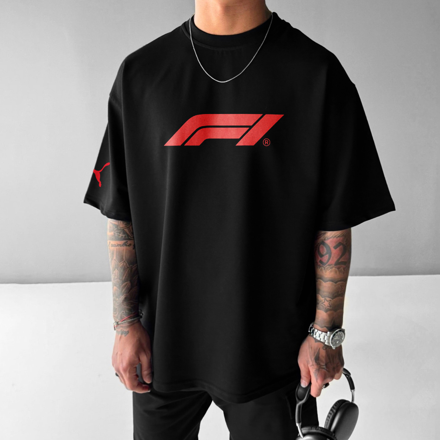 Unisex Casual Oversized Racing Print T-Shirt