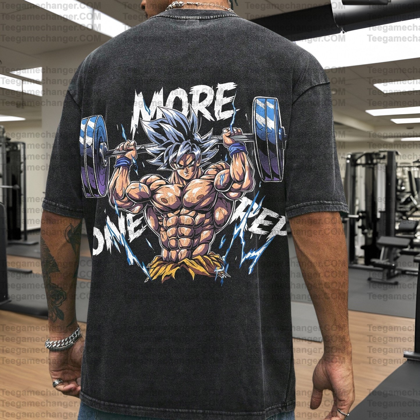 Oversized Anime Print Gym Tank Top