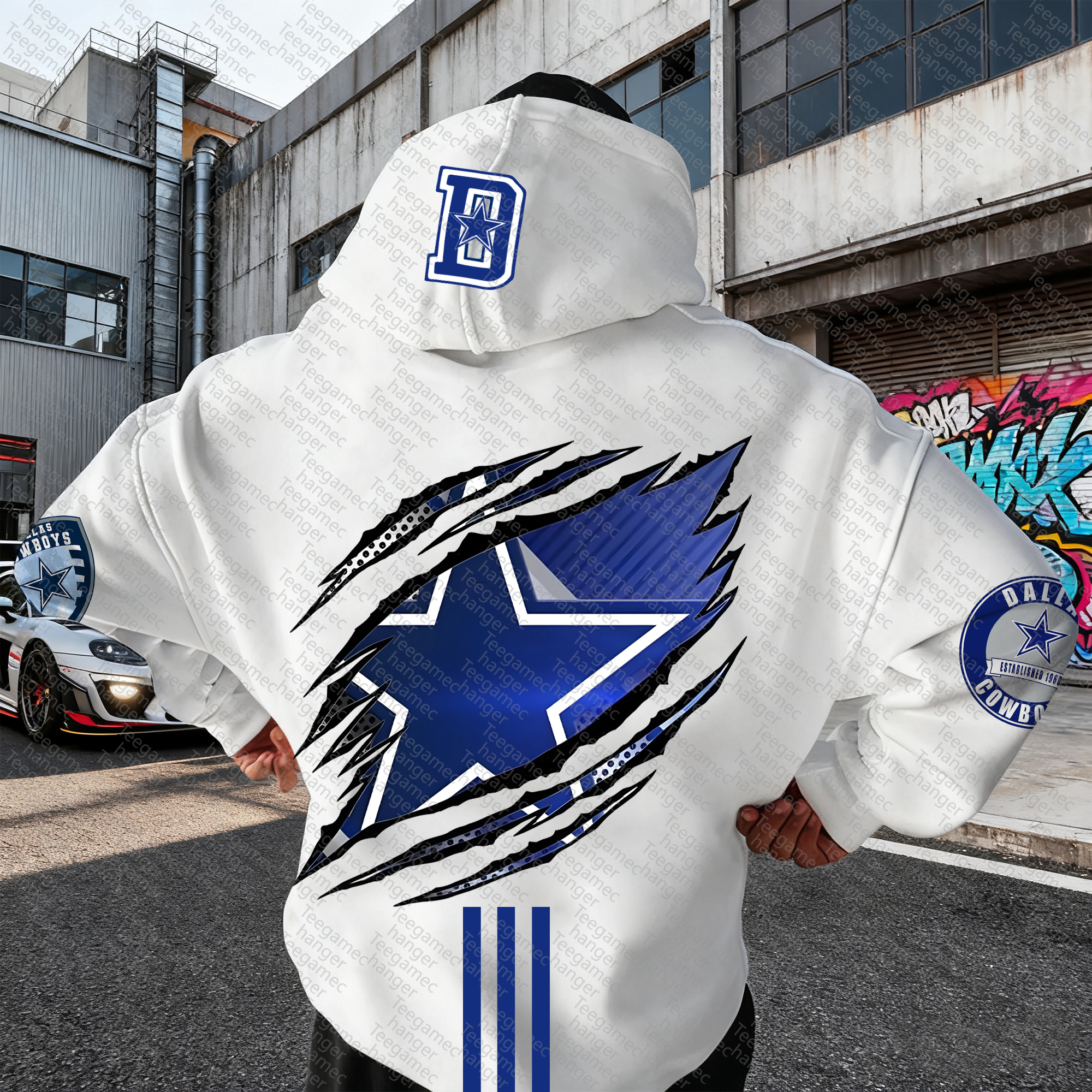 Unisex "Dallas Cowboys" Graphic Streetwear Vintage Plush Hoodie