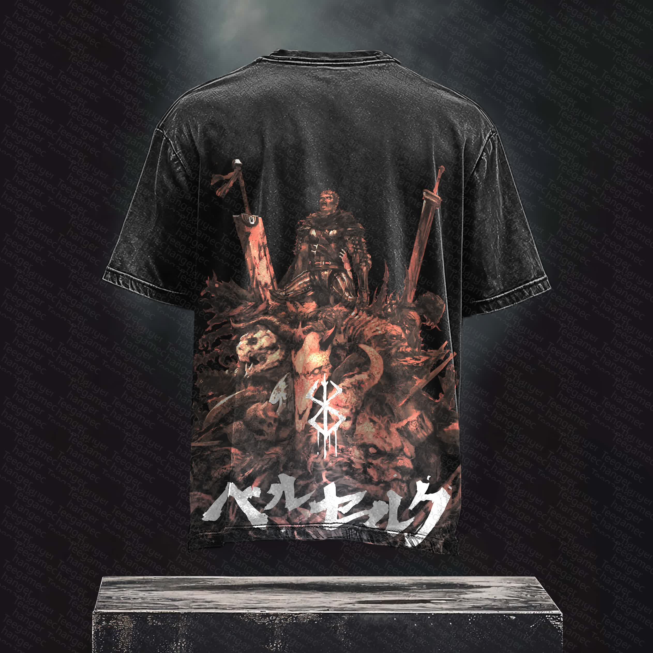 Unisex Anime Inspired Vintage Washed T-Shirt丨 Berserk