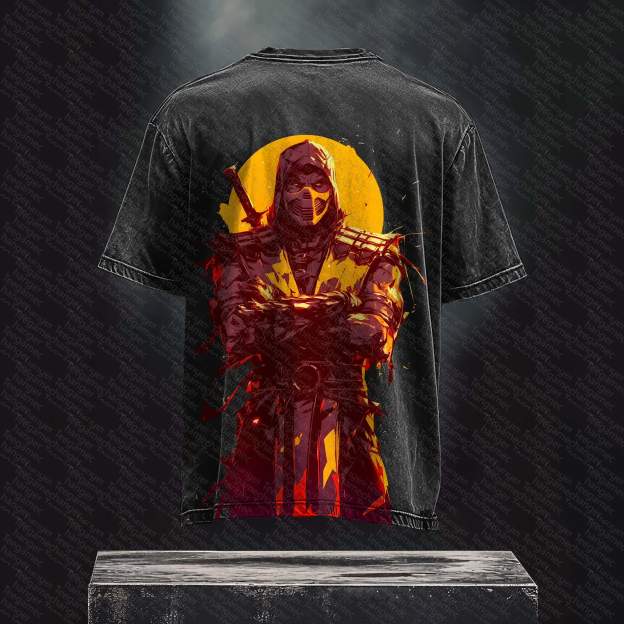 Unisex  Inspired Vintage Washed T-Shirt丨 Mortal Kombat
