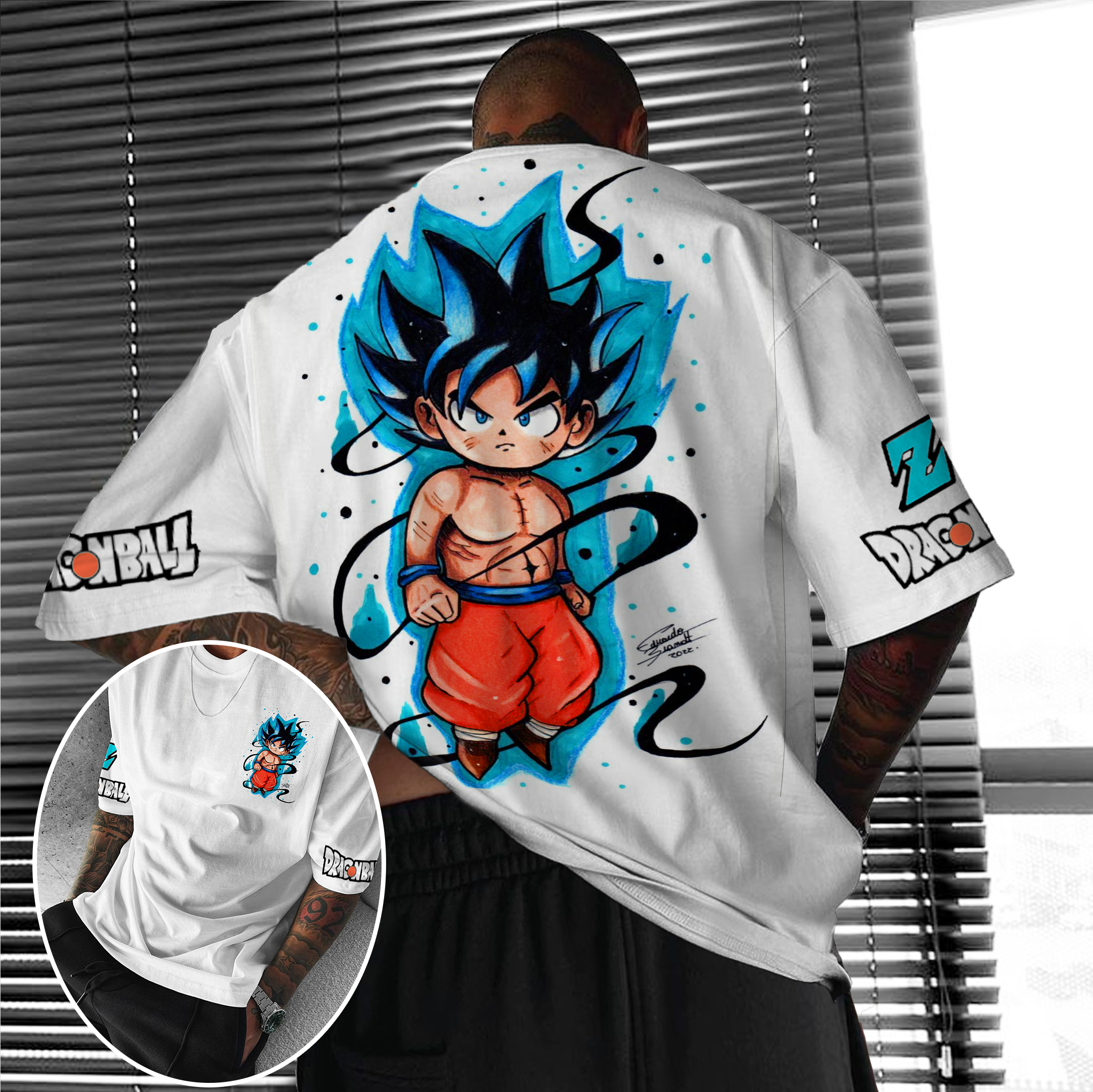 Unisex Oversized DB Anime Goku Kid Printed T-shirt