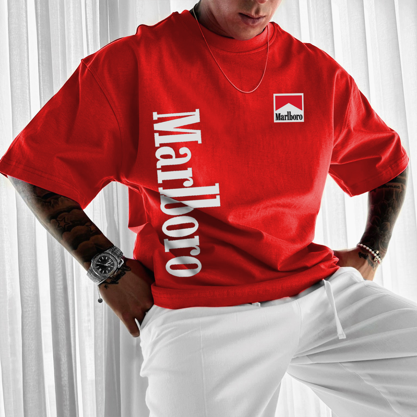 Racing Letter Loose Short Sleeve T-shirt