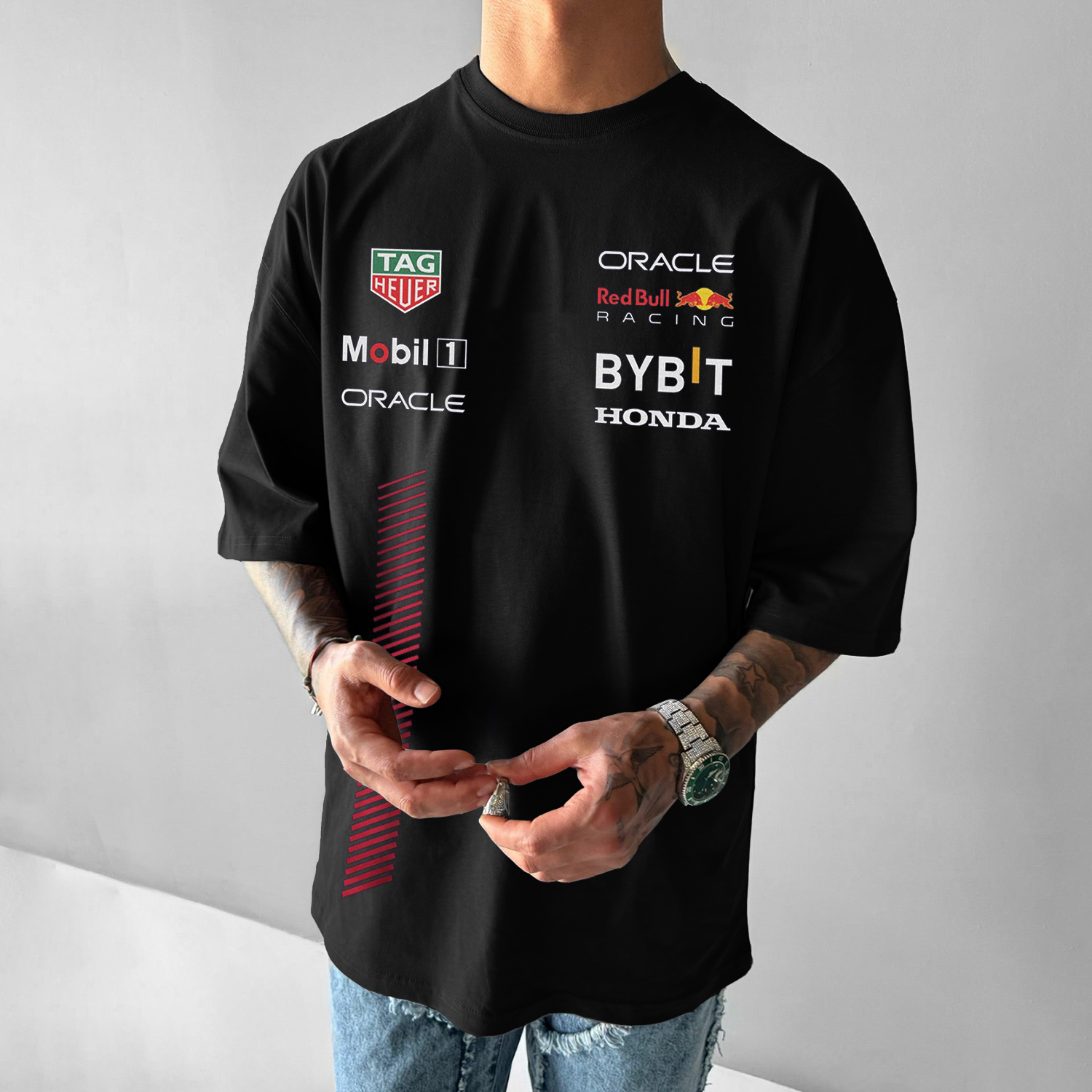 Men's Racing Team Printed Loose T-shirt