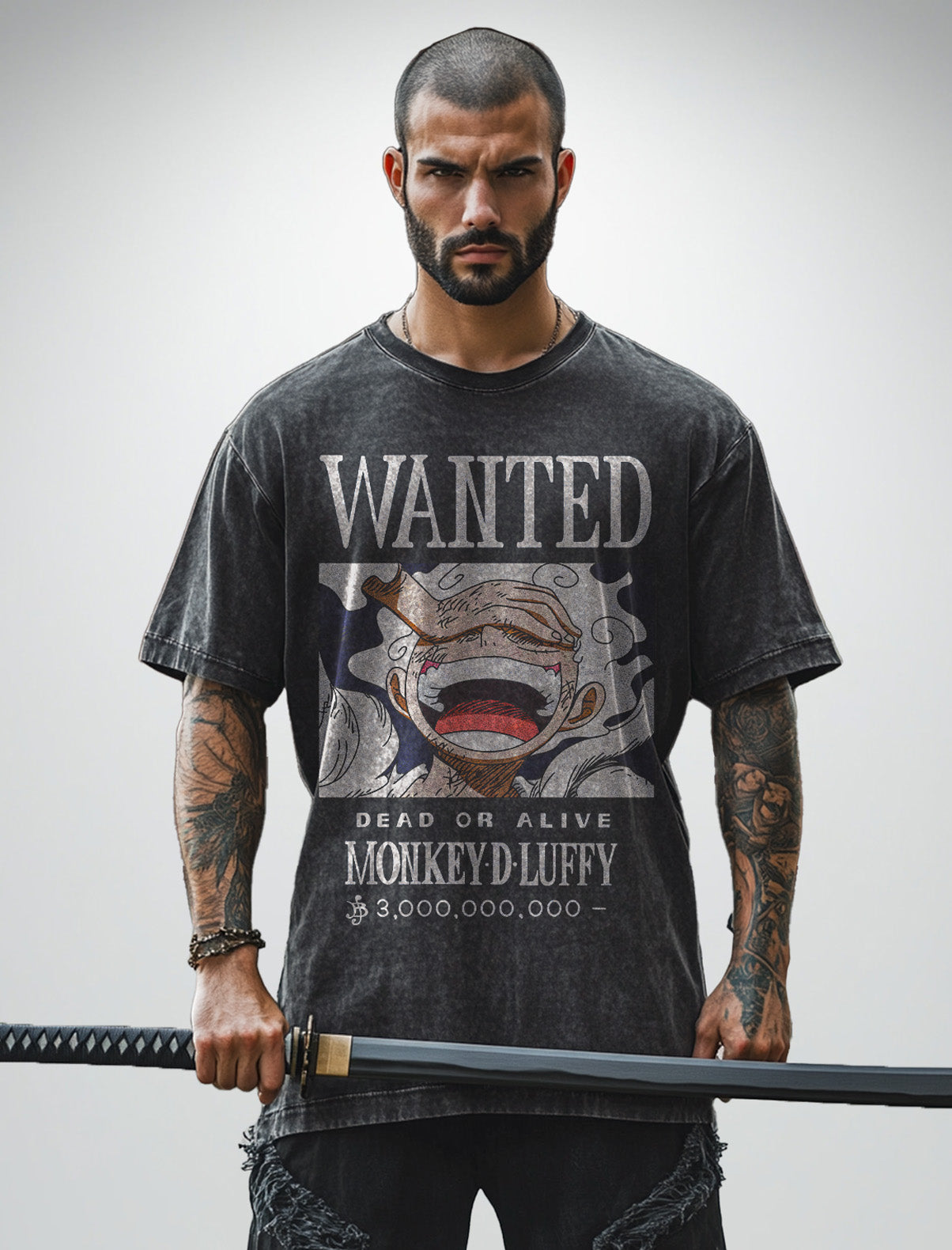 Luffy 'Wanted' Vintage Tee-Teegamechanger