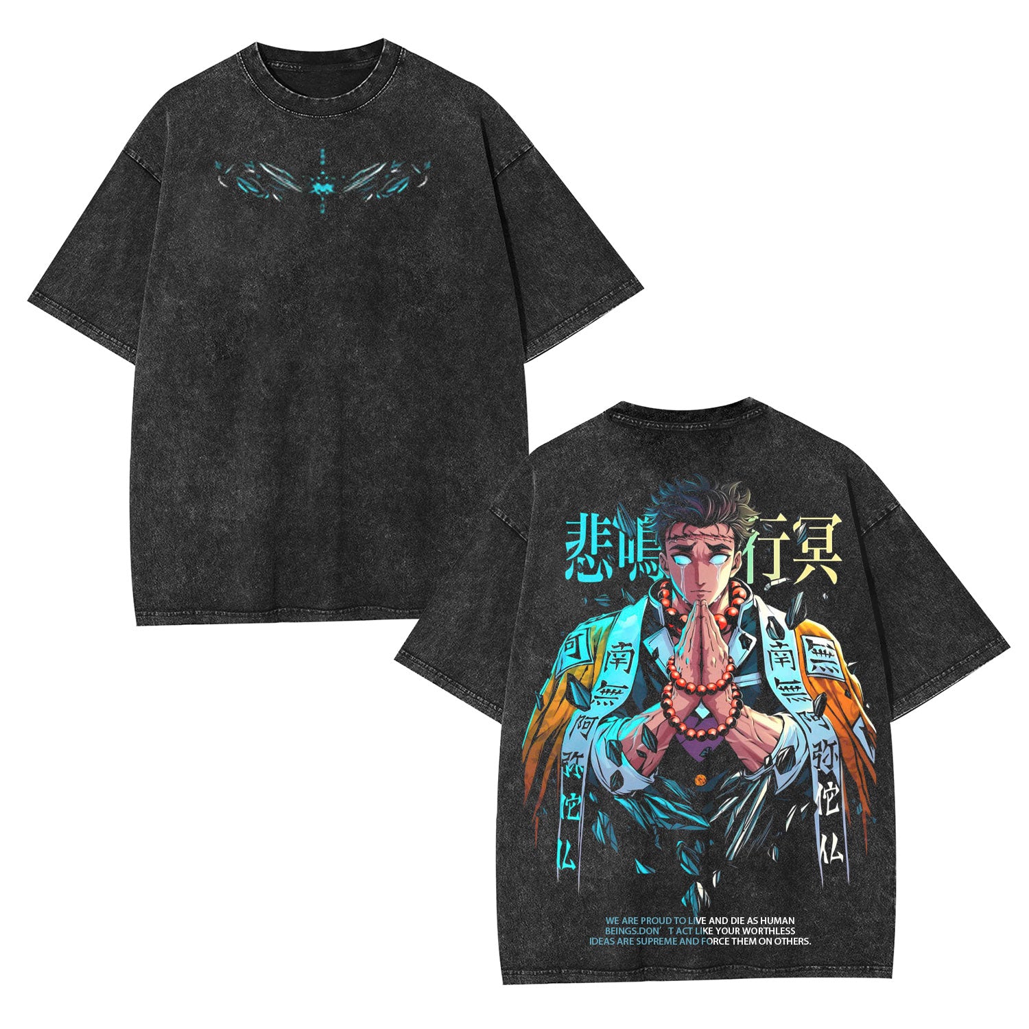 Unisex Anime Inspired Vintage Washed T-Shirt丨Demon Slayer