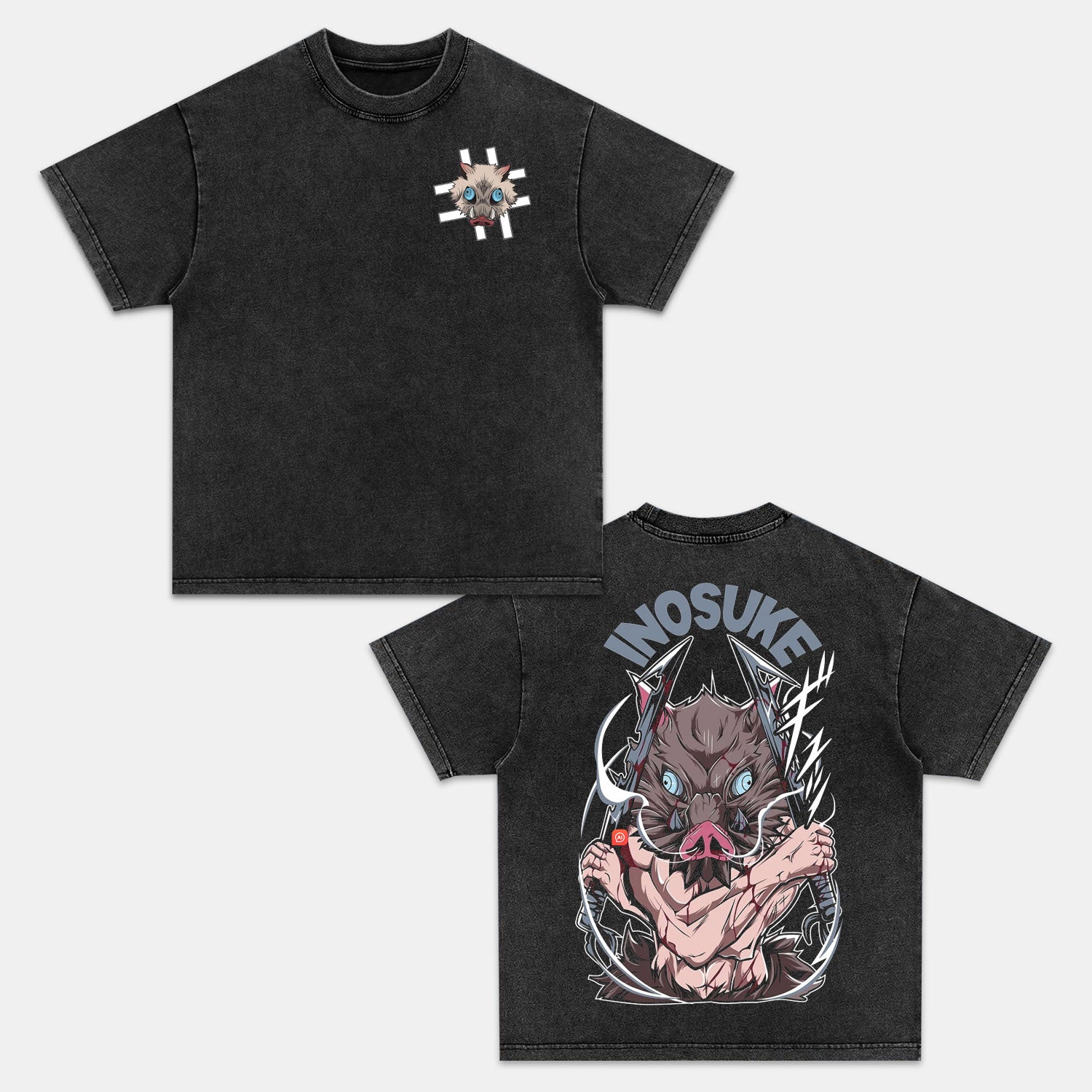 Unisex Anime Inspired Vintage Washed T-Shirt丨Demon Slayer