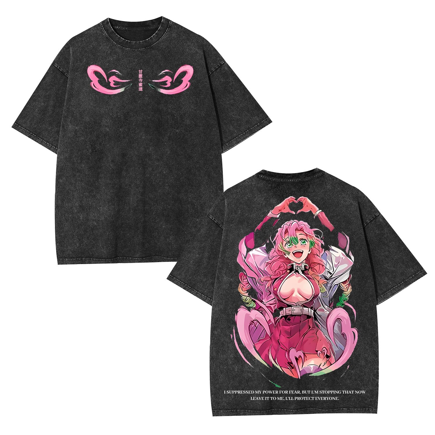 Unisex Anime Inspired Vintage Washed T-Shirt丨Demon Slayer