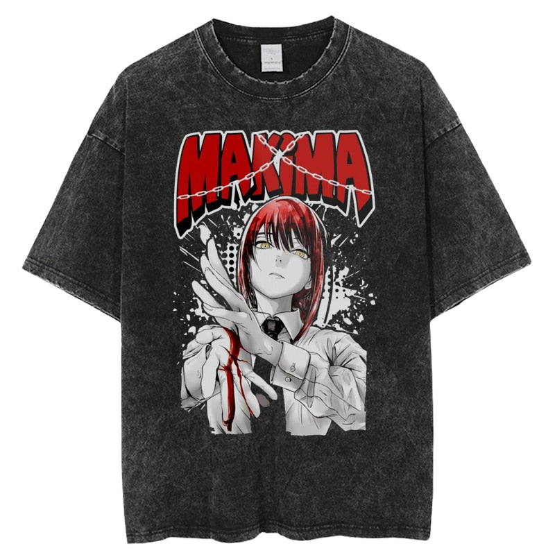 Makima Vintage Washed Tee丨Chainsaw Man