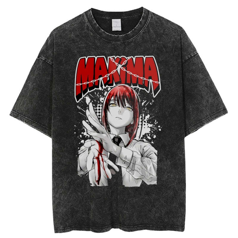 Makima Vintage Washed Tee丨Chainsaw Man