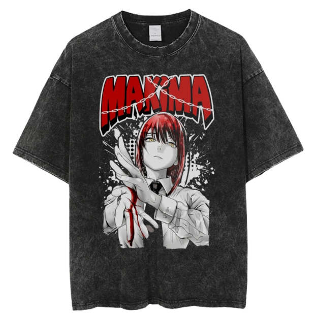 Makima Vintage Washed Tee丨Chainsaw Man