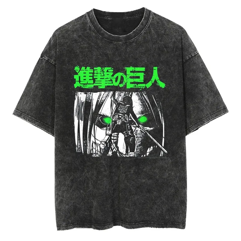 Unisex Anime Inspired Vintage Washed T-Shirt丨Attack on Titan