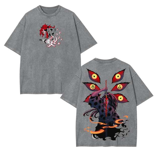 Unisex Anime Inspired Vintage Washed T-Shirt丨Demon Slayer