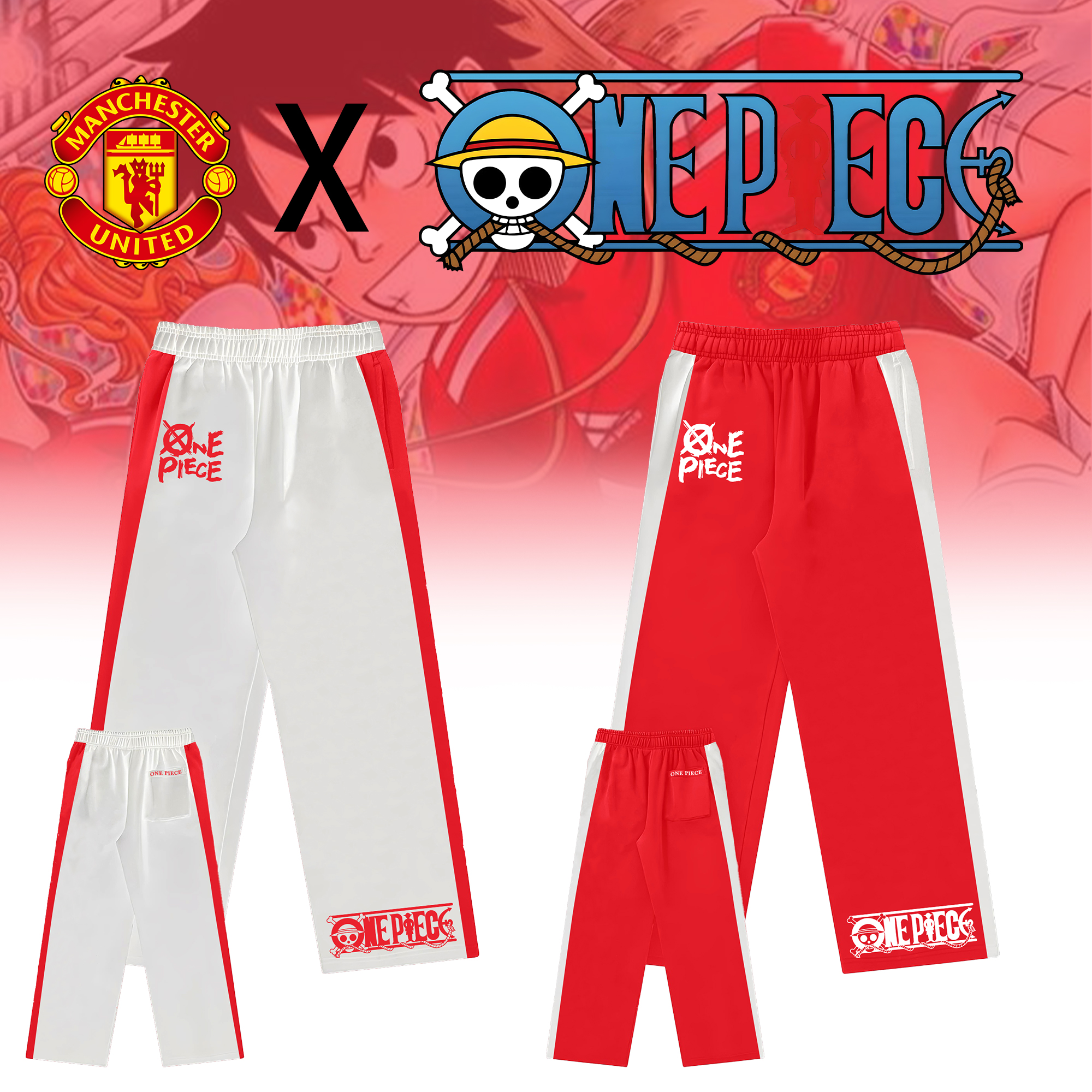 Unisex Retro Pants | Manchester United x One Piece