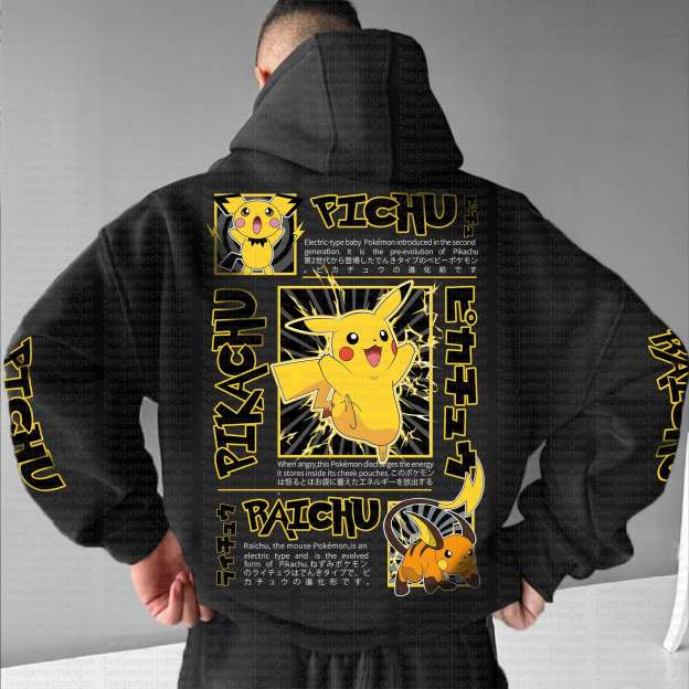 Unisex “Pokémon” Anime Graphic Streetwear Vintage Hoodie