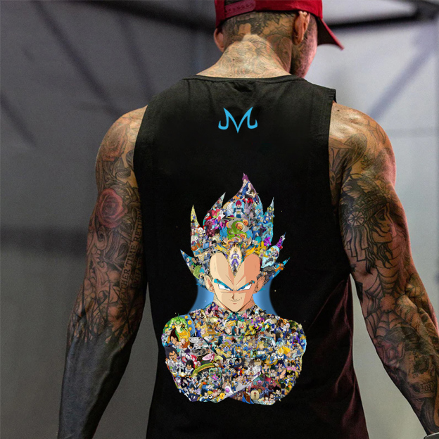 Unisex Oversized Anime Vegeta Collection Printed Tank Top